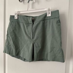LOFT Green Bermuda Shorts Tailored Cotton Blend